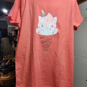 Cat & Jack Coral Graphic Unicorn Ice Cream Tee